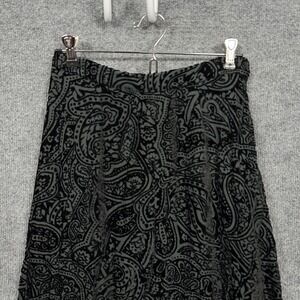 Vtg Print Studio Small Midi Skirt Velvet Burnout Witchy Dark Romantic Fairy Vamp